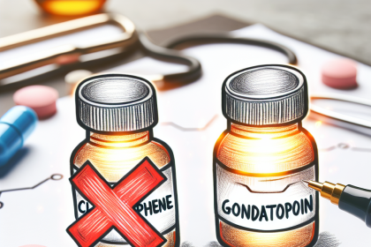 Refus de l'utilisation habituelle de la Gonadotropine. Le refus d'utiliser le climiphène habituel pendant la PCT est possible grâce à la Gonadotropine